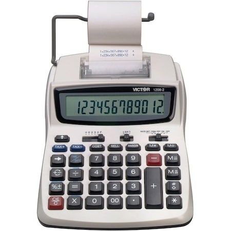 Victor Technology 12-Digit Calculator, 2-Color Printing, 6"x8-1/4"x1-3/4", WE VCT12082